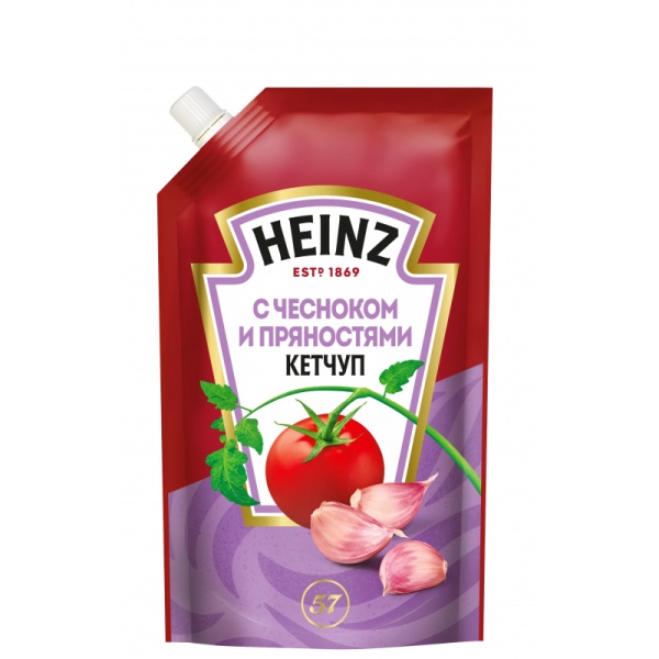КЕТЧУП "HEINZ" С ЧЕСНОКОМ И ПРЯНОСТЯМИ 320ГР