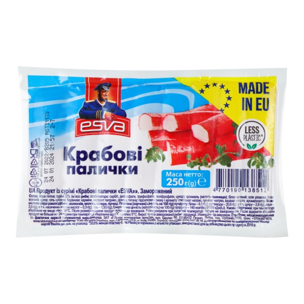 КРАБОВЫЕ ПАЛОЧКИ ESVA 240ГР