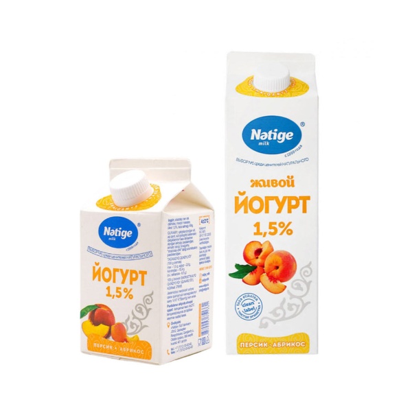 ЙОГУРТ "NATIGE" ПЕРСИК-АБРИКОС 1,5% 900ГР