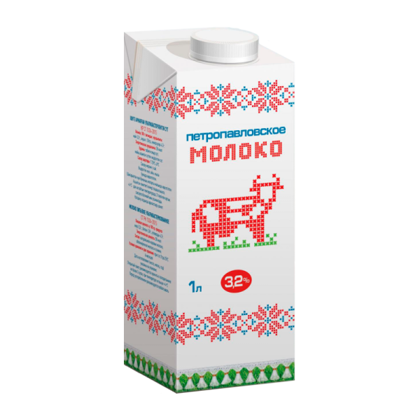 МОЛОКО "ПЕТРОПАВЛОВСКОЕ" 3,2% 1Л ТВА