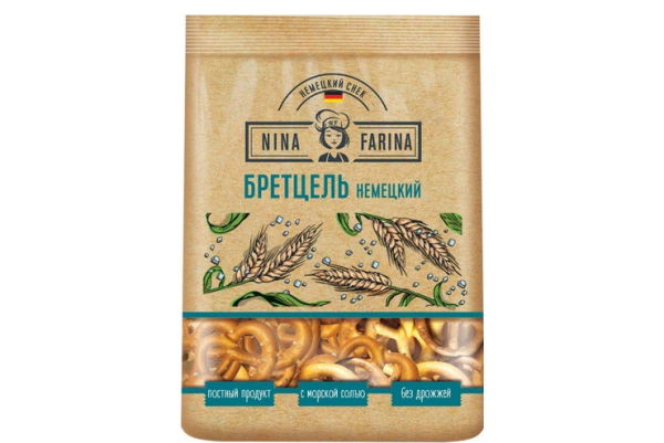 КРЕНДЕЛЬКИ БРЕТЦЕЛЬ "NINA FARINA" С МОРСКОЙ СОЛЬЮ 180ГР