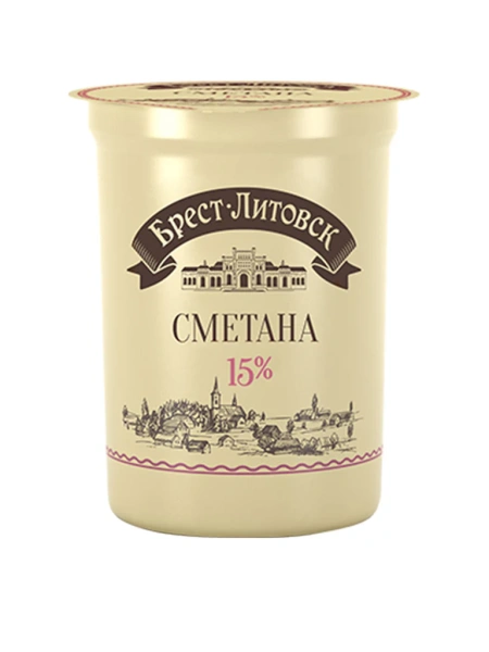 СМЕТАНА "БРЕСТ-ЛИТОВСКАЯ" 15% 300ГР