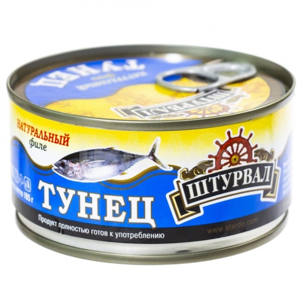ТУНЕЦ НАТУРАЛЬНЫЙ ШТУРВАЛ 185ГР (ОПЕН КРЫШКА)