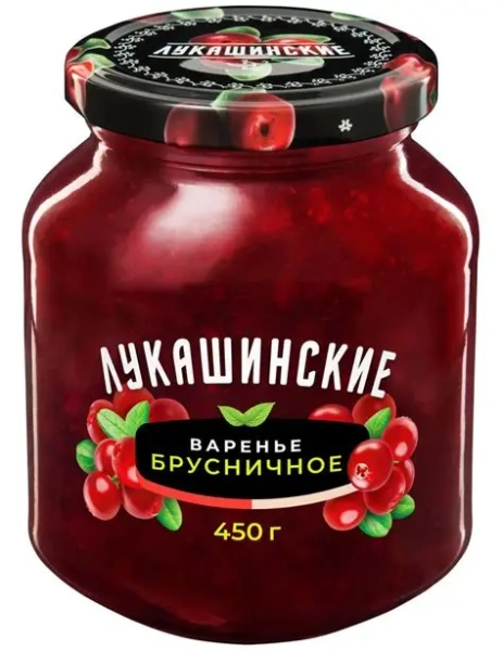 ВАРЕНЬЕ ЛУКАШИНСКИЕ БРУСНИКА 450ГР