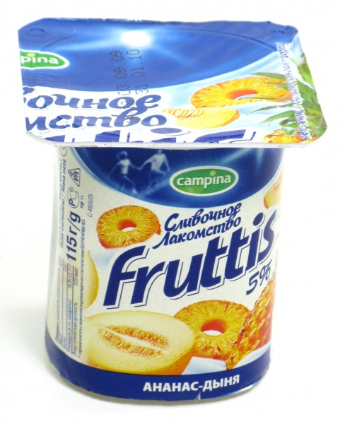 ЙОГУРТ FRUTTIS АНАНАС ДЫНЯ 5% 115ГР