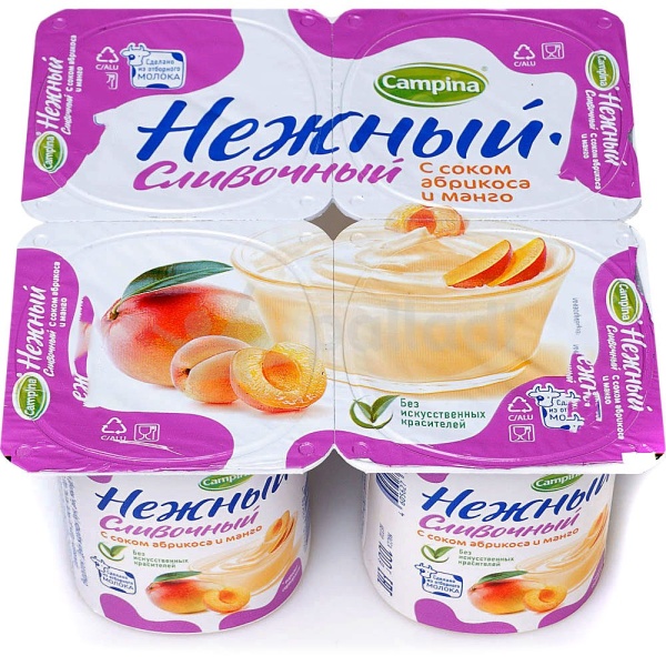 ЙОГУРТ CAMPINA НЕЖНЫЙ АБРИКОС-МАНГО 5% 100ГР