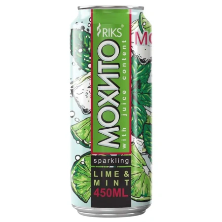 СОК RIKS МОХИТО ЛАЙМ МЯТА Ж/Б 0,5Л