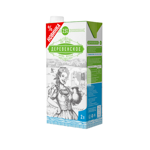 МОЛОКО "ДЕРЕВЕНСКОЕ" 2,5% 1,95 Л
