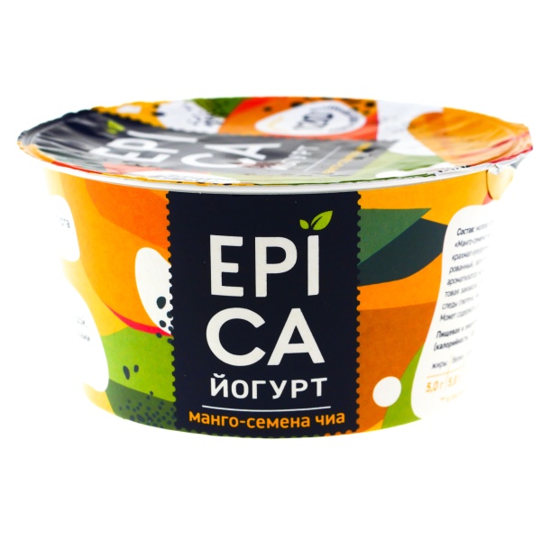 ЙОГУРТ EPICA МАНГО-СЕМЕНА ЧИА 5,0% 130ГР