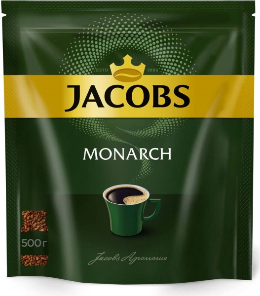 КОФЕ JACOBS MONARCH 500ГР ПАКЕТ