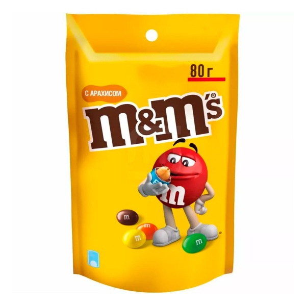 КОНФЕТЫ M&M 80ГР АРАХИСОМ