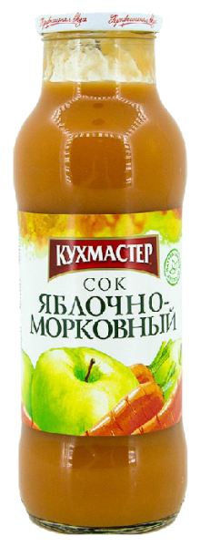 СОК КУХМАСТЕР ЯБЛОЧНО-МОРКОВНЫЙ 0,68Л