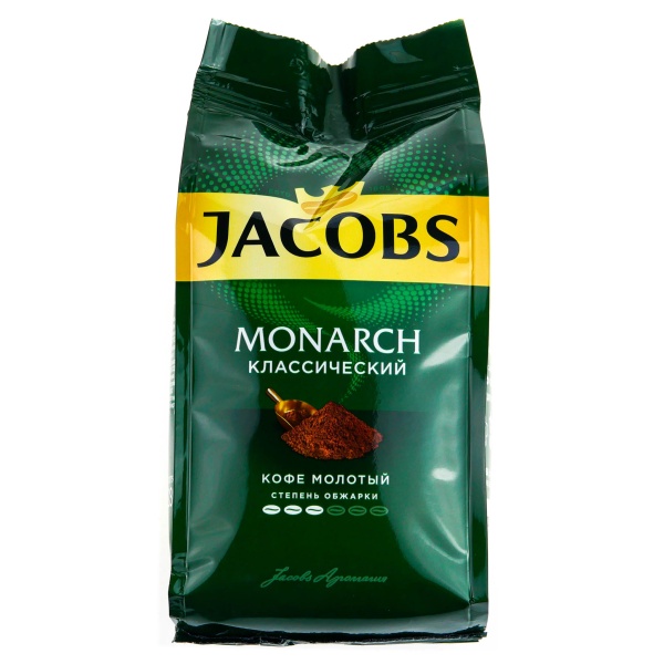 КОФЕ JACOBS MONARCH ЖАРЕНЫЙ МОЛОТЫЙ 230ГР