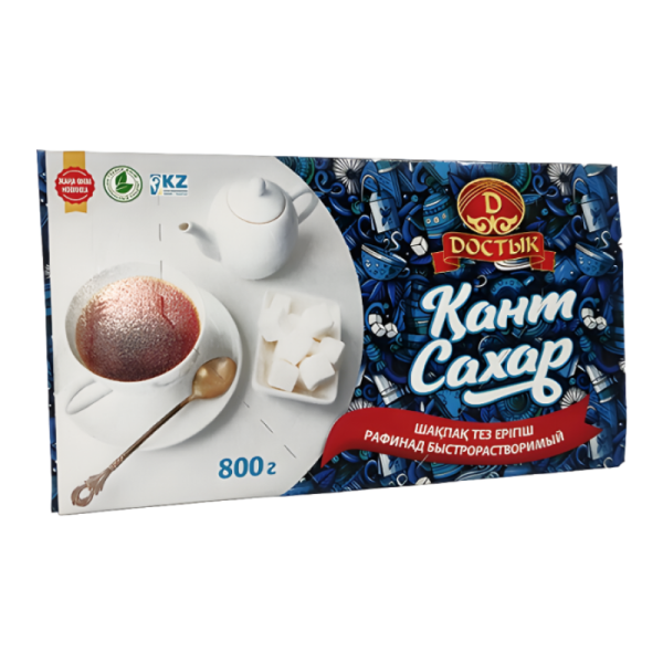САХАР "ДОСТЫК" 800ГР РАФИНАД