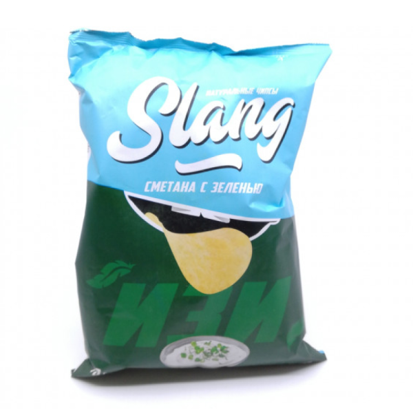 ЧИПСЫ SLANG СМЕТАНА С ЗЕЛЕНЬЮ 60ГР