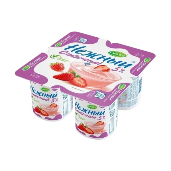 ЙОГУРТ CAMPINA НЕЖНЫЙ КЛУБНИКА 5% 100ГР