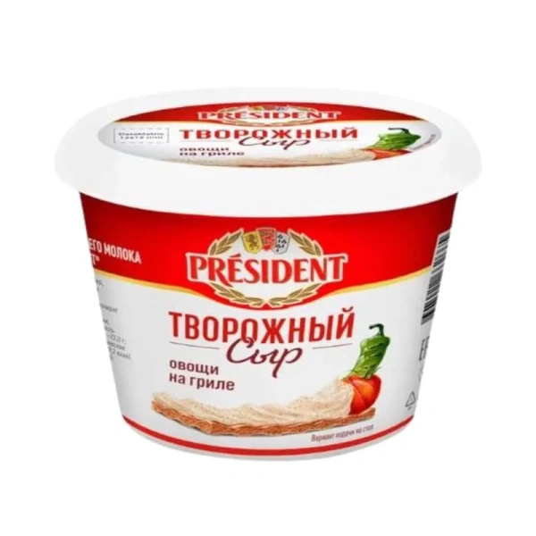 СЫР ТВОРОЖНЫЙ "PRESIDENT" ОВОЩИ НА ГРИЛЕ 140 ГР
