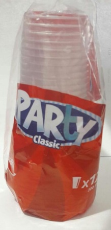 СТАКАНТ ПЛАСТИКОВЫЙ БЕСЦВЕТНЫЙ 200МЛ