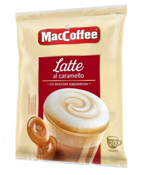MACCOFFEE ЛАТТЕ ВКУС КАРАМЕЛИ 3В1 22ГР