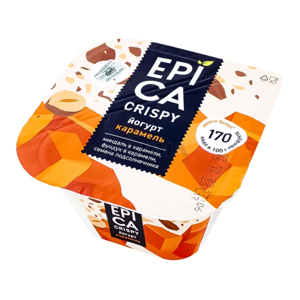 ЙОГУРТ EPICA CRISPY 6,5% КАРАМЕЛЬ 140ГР