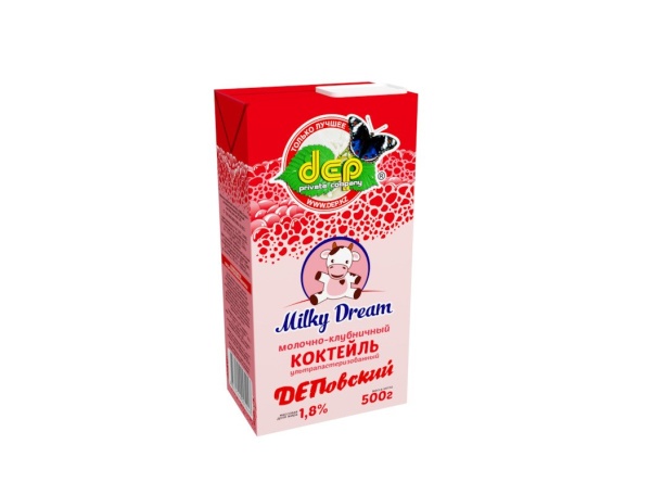 КОКТЕЙЛЬ "MILKY DREAM" МОЛ.КЛУБНИКА 1,8% 480 гр