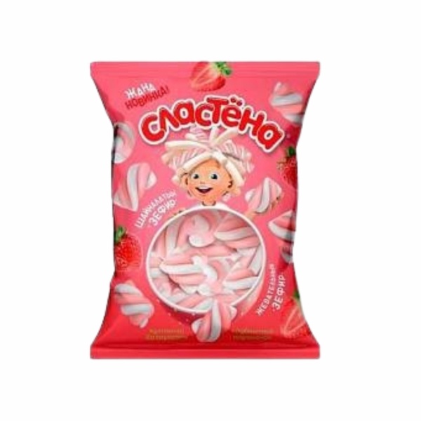 ЖЕВАТЕЛЬНЫЙ ЗЕФИР СЛАСТЕНА КЛУБНИЧНОЕ МОРОЖЕНОЕ  40ГР