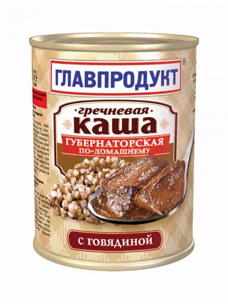 КАША "ГЛАВПРОДУКТ ГУБЕРНАТОРСКАЯ" ГРЕЧНЕВАЯ С ГОВЯДИНОЙ 340ГР