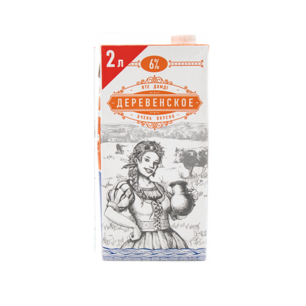 МОЛОКО "ДЕРЕВЕНСКОЕ" 6 % 1,95Л