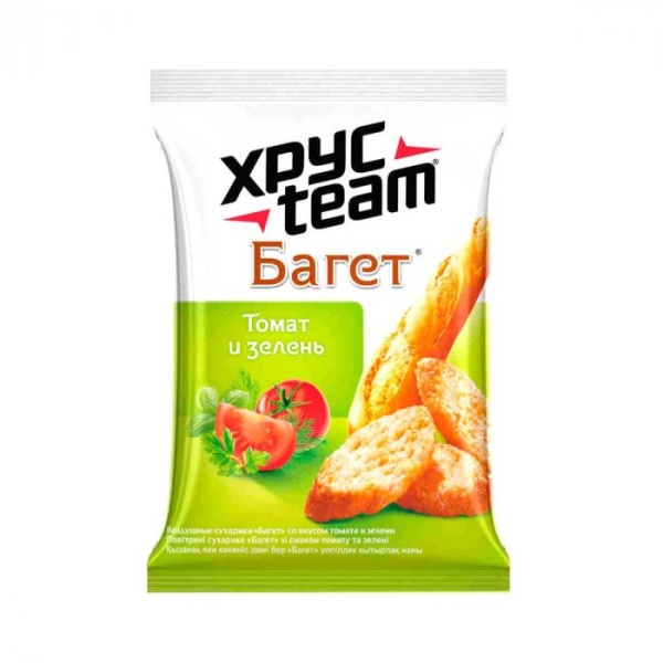 СУХАРИКИ ХРУСТИМ БАГЕТ ТОМАТ И ЗЕЛЕНЬ 60ГР