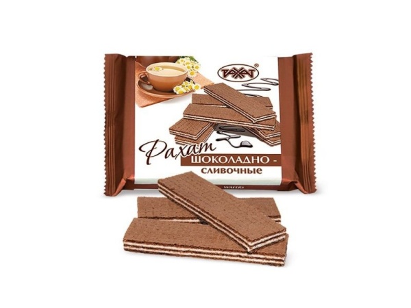 ВАФЛИ ШОКОЛАДНО-СЛИВОЧНЫЕ РАХАТ 100ГР