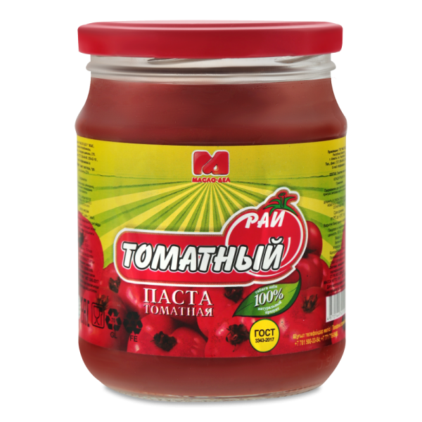 ТОМАТНАЯ  ПАСТА "ТОМАТНЫЙ РАЙ" 720Г СТ/Б