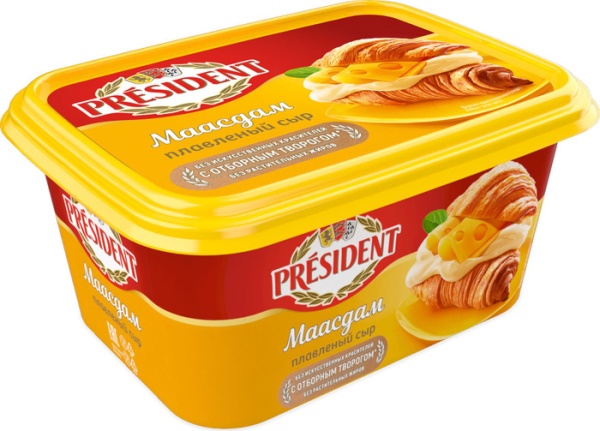 СЫР ПЛАВЛЕННЫЙ "PRESIDENT" МААСДАМ 400ГР