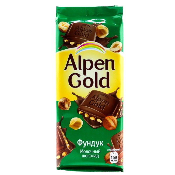 ШОКОЛАД ALPEN GOLD ФУНДУК МОЛОЧНЫЙ 90ГР