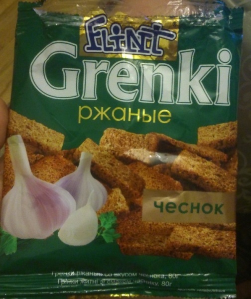 СУХАРИКИ ФЛИНТ ГРЕНКИ С ЧЕСНОКОМ  60ГР