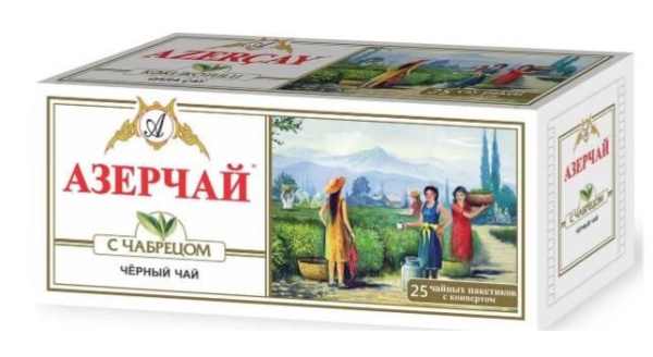 "АЗЕРЧАЙ" ЧАЙ ЧЕРНЫЙ С ЧАБРЕЦОМ 25ПАК
