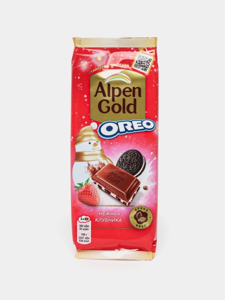 ШОКОЛАД "ALPEN GOLD" 85ГР OREO НЕЖНАЯ КЛУБНИКА