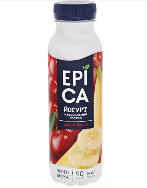 ПИТЬЕВОЙ ЙОГУРТ "EPICA"  ВИШНЯ-БАНАН  290ГР